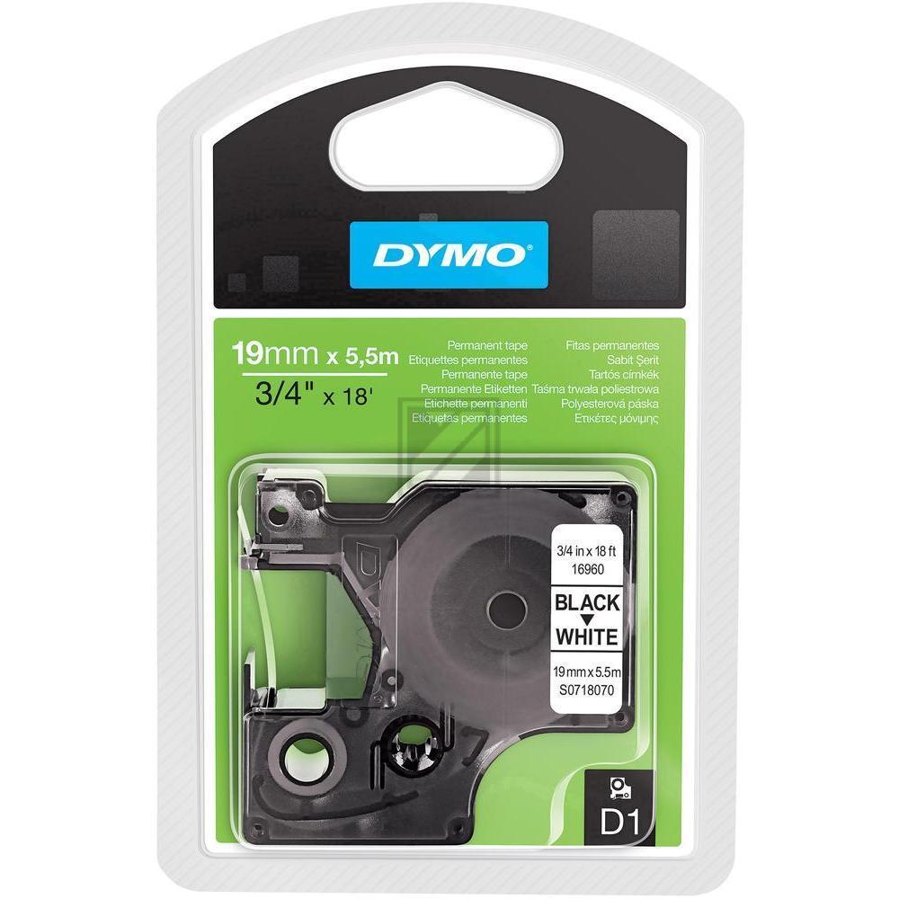Dymo D1 Schriftband 16960 permanentes Polyesterband 19 mm/5,5 m