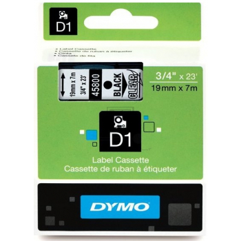 Dymo D1 Schriftband 45800 Standard schwarz auf transparent