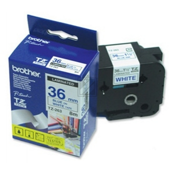 Brother P-Touch 36 mm W-B white-blue 8 m laminiert