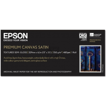 EPSON Papier Rolle 13 329 mm x 6,1 m 120 g/qm waterresis. canv