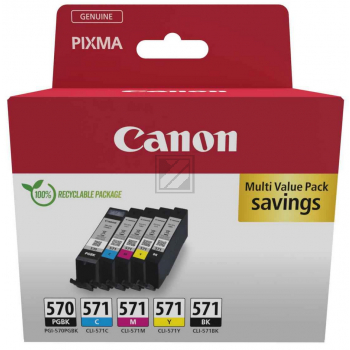 CANON Tinte Set CLI571 Pixma M Tinte (5) cmyk w/o SEC Fotos Cardboard 1