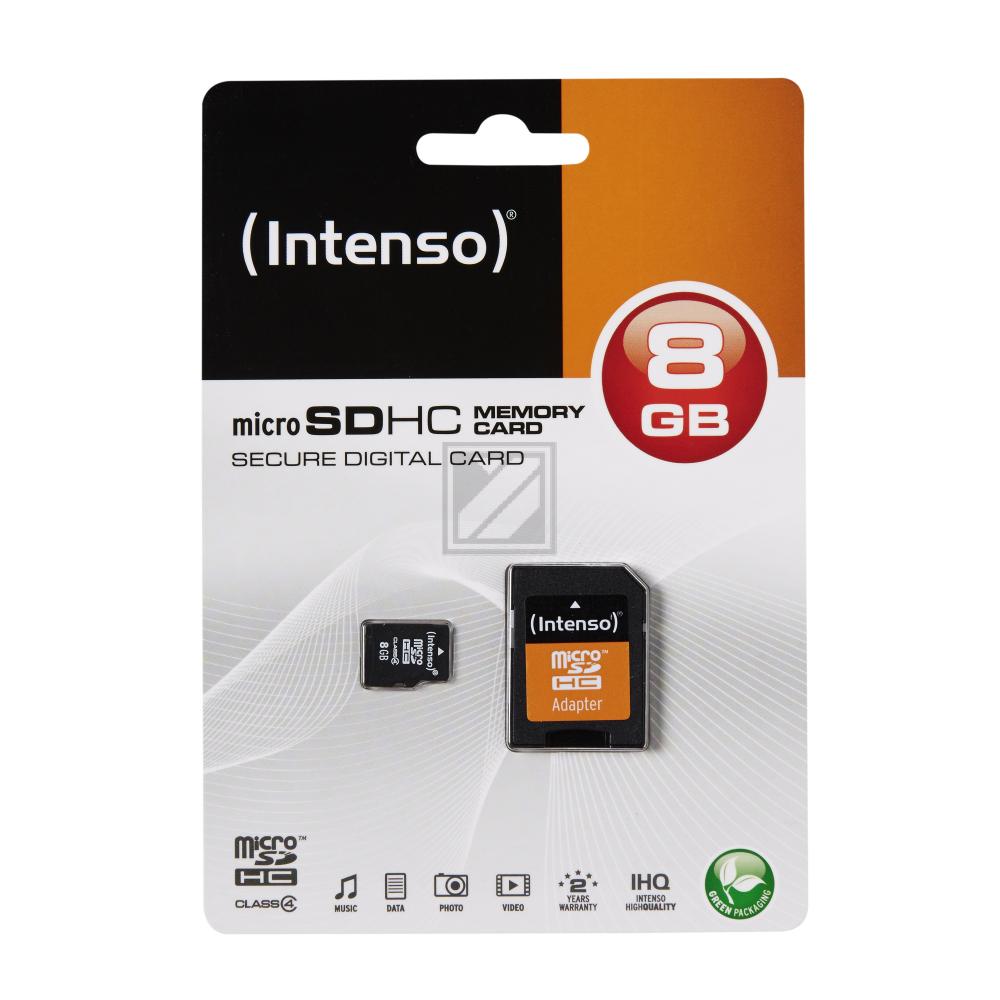 Intenso Micro SD Card 8 GB Class 4 inkl. Adapter