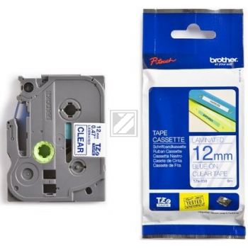 Brother P-Touch 12 mm C-Bl clear-blue 8 m laminiert