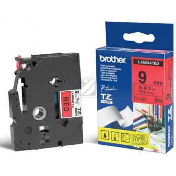 Brother P-Touch 9 mm R-Blk red-black 8 m laminiert