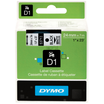 Dymo D1 Schriftband 53713 Standard schwarz auf weiss 24 mm/7 m