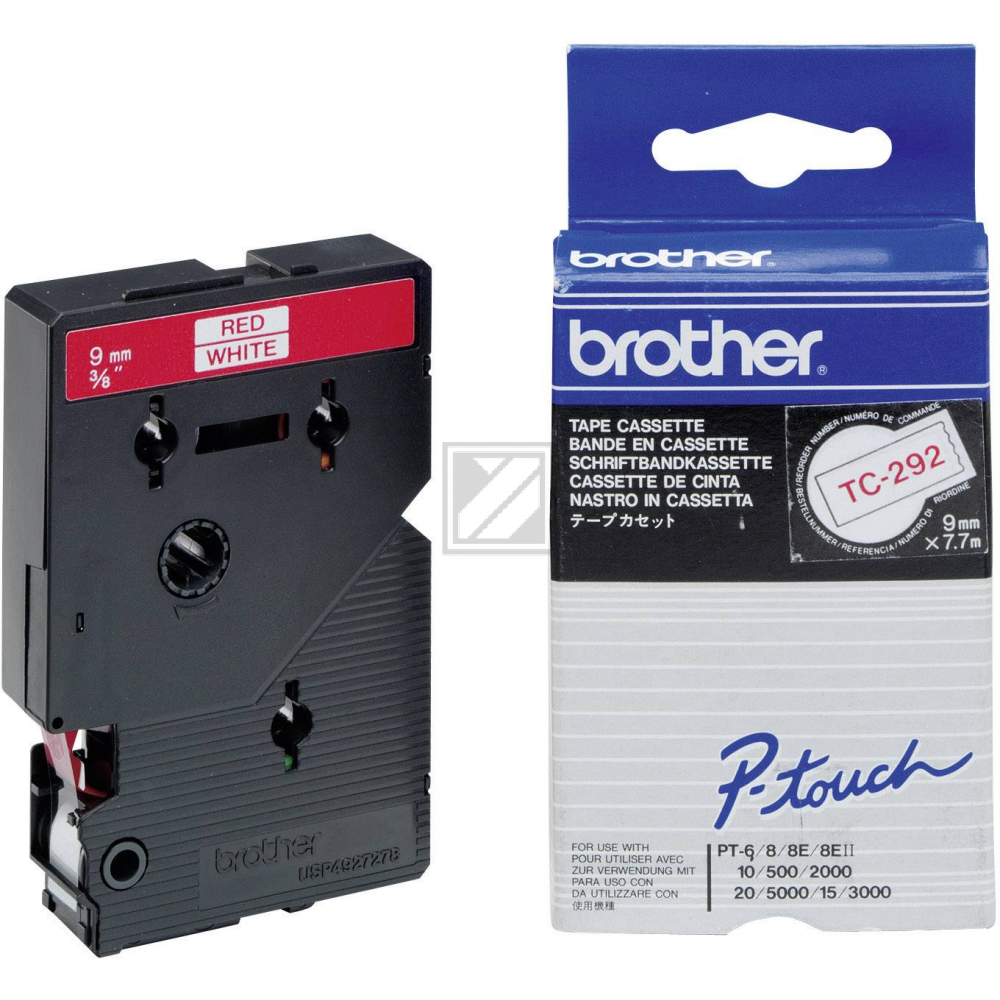 Brother P-Touch 9 mm W-R white-red 7,7 m laminiert