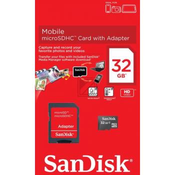 Sandisk Micro SDHC Card 32 GB mit Adapter