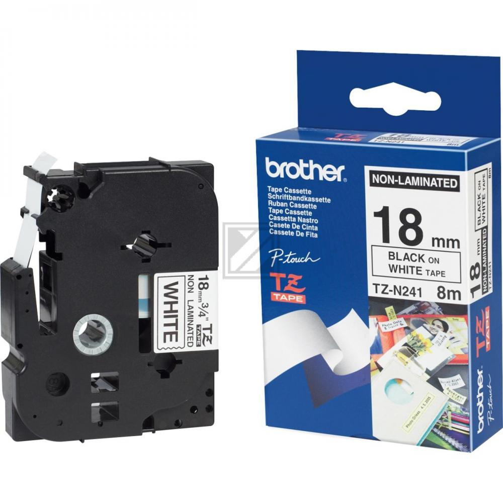 Brother P-Touch 18 mm Blk-W black-white 8 m unlaminiert