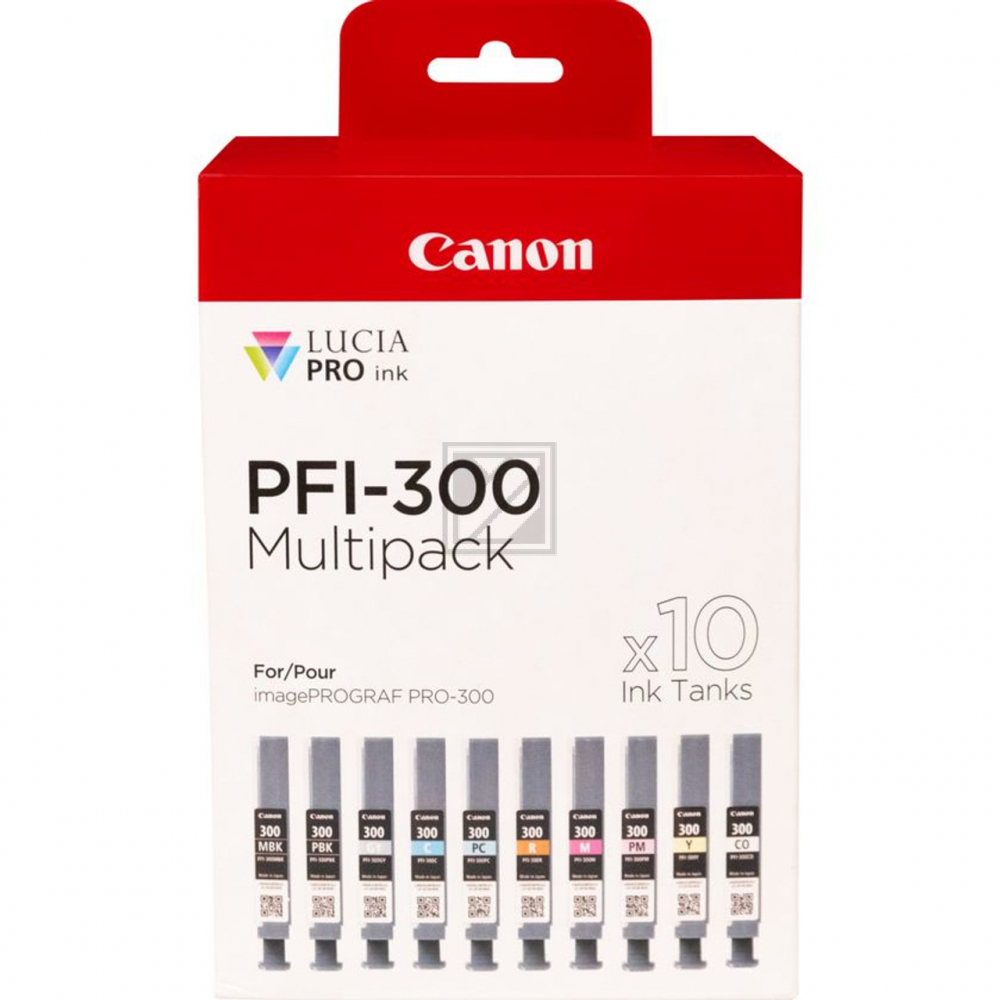CANON Multipack Tinte 10 iPF Farben PFI-300 PRO-300 10x14.4ml