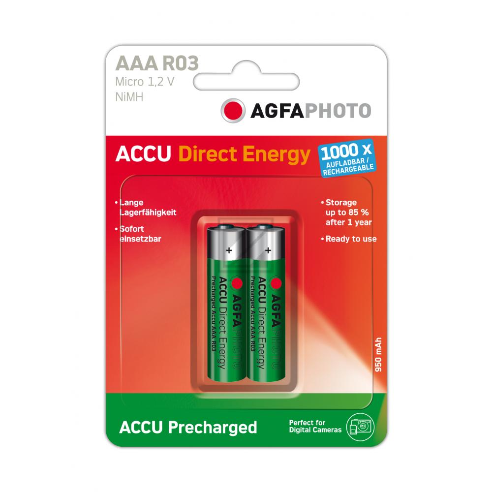 Agfaphoto Micro AAA Akku (2) Ready-To-Use Accu 950 mAh AA