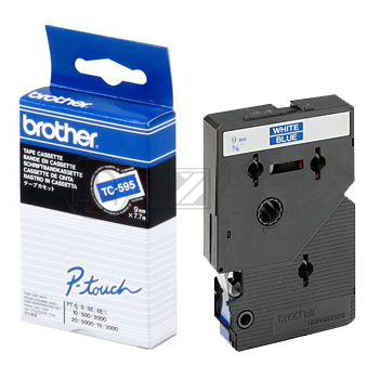 Brother P-Touch 9 mm B-W blue-white 7,7 m laminiert