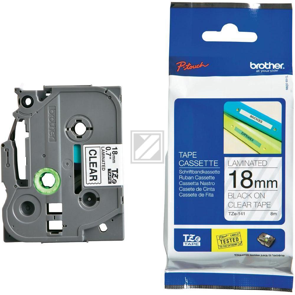 Brother P-Touch 18 mm C-Blk clear-black 8 m laminiert