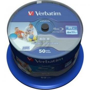 VERBATIM BD-R 25GB 6x (50) CB 43812 breit tintenstrahlbedruckbar