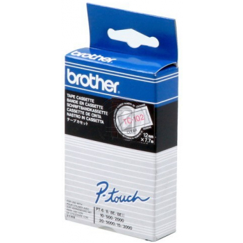 Brother P-Touch 12 mm C-R clear-red 7,7 m laminiert