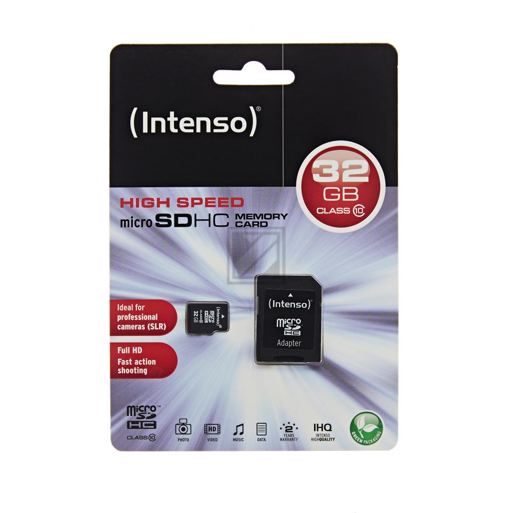 Intenso Micro SD Card 32 GB Class 10 inkl. Adapter