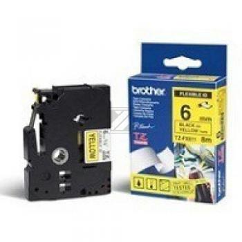 Brother P-Touch 6 mm Y-Blk yellow-black 8 m laminiert flexibel