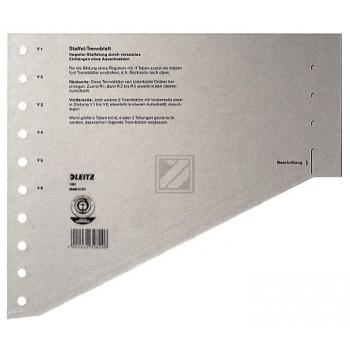 Leitz Staffel-Trennblätter A4 grau Inh.100 Karton 200 g/qm