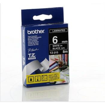 Brother P-Touch 6 mm Blk-W black-white 8 m laminiert