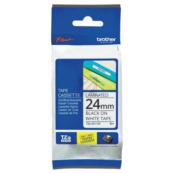 Brother P-Touch 24 mm W-Blk white-black 8 m laminiert