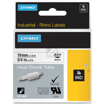 Dymo Rhino ID1 18057 Heissschrumpfschlauch schwarz auf weiß