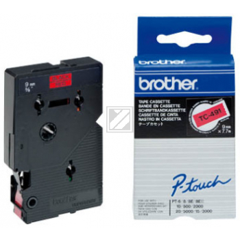 Brother P-Touch 9 mm R-Blk red-black 7,7 m laminiert