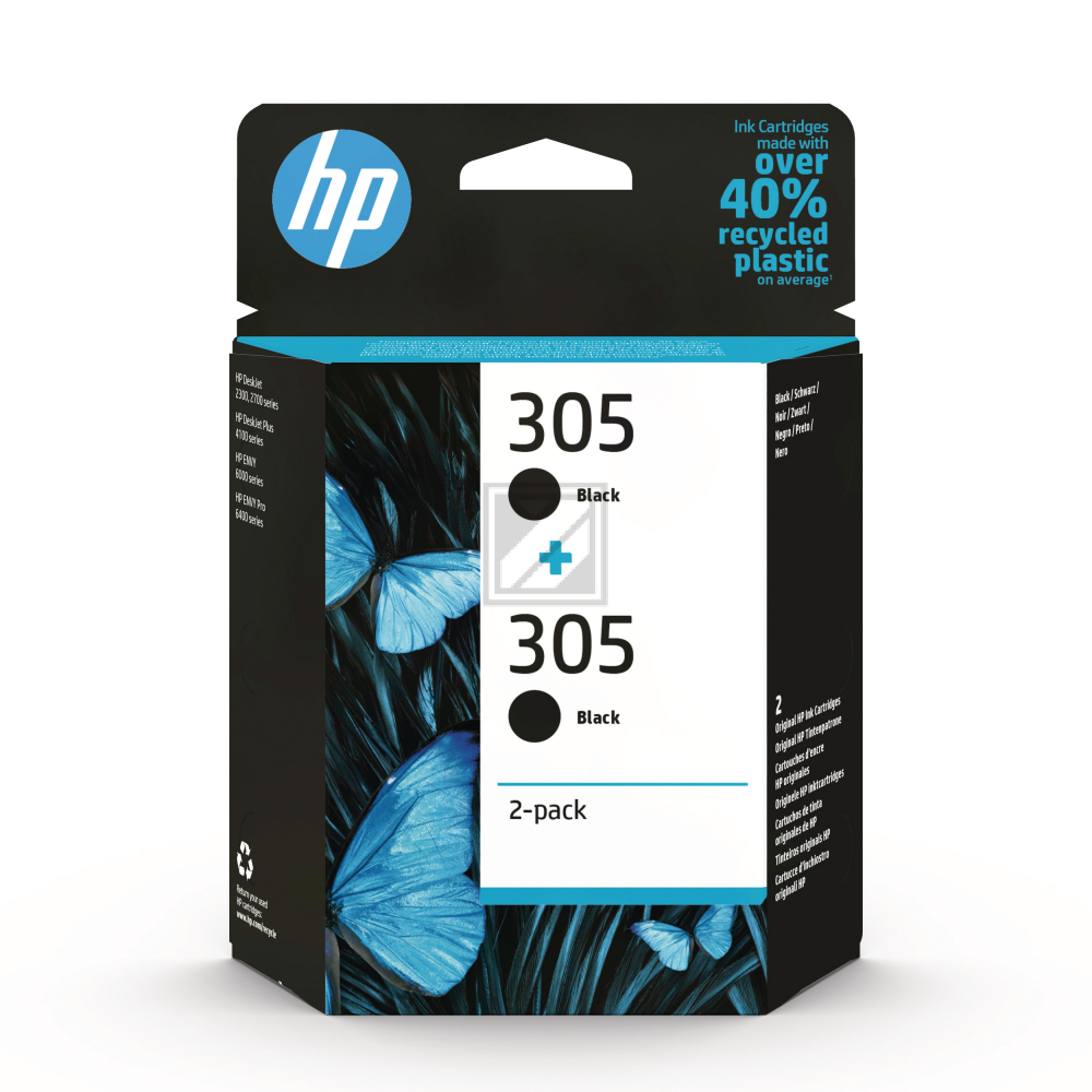 HP Tintenpatrone 2 x schwarz (6ZD18AE)