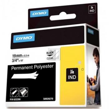 Dymo Rhino Permanent Polyester 19 mm 5,5 m schwarz auf klar