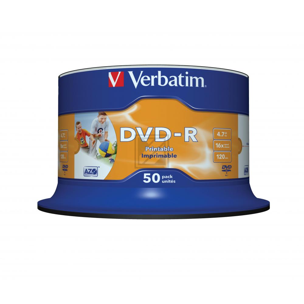 Verbatim DVD-R 4,7 GB (50) 16 x /Spindel/Wide Photo Printable No ID