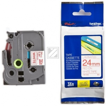 Brother P-Touch 24 mm W-R white-red 8 m laminiert