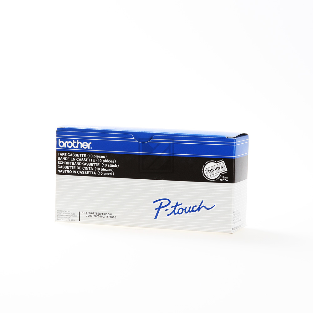 Brother P-Touch 12 mm C-Blk(10 clear-black 7,7 m laminiert (10er Pack)