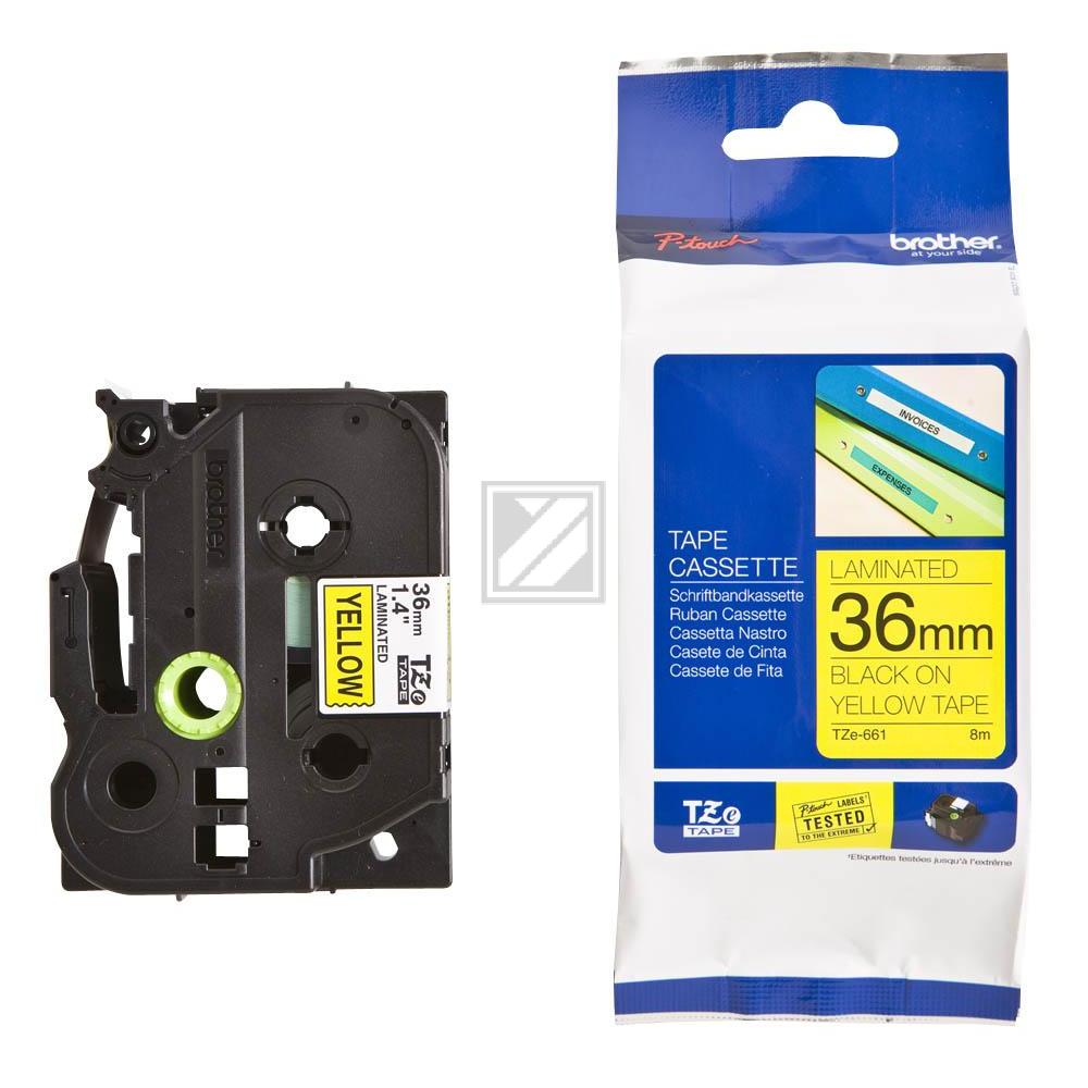 Brother P-Touch 36 mm Y-Blk yellow-black 8 m laminiert