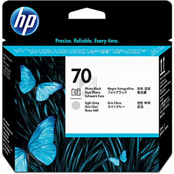 HP 70 Druckkopf Bk+Lg Pho DesignJet Z 2100, Photo black+light grey
