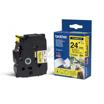 Brother P-Touch 24 mm Y-Blk yellow-black 8 m laminiert flexibel