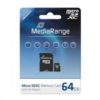 Mediarange Micro SDXC Card 64 GB Class 10 mit SD-Karten Adapter