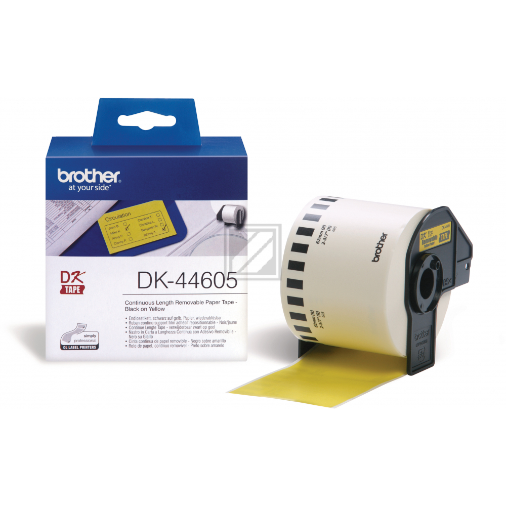 Brother P-Touch 62 mm Etiketten 30,48 m Papier gelb removeable