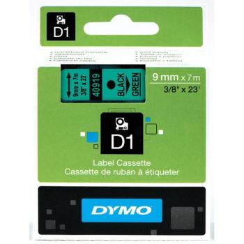 Dymo D1 Schriftband 40919 Standard schwarz auf grün 9 mm/7 m
