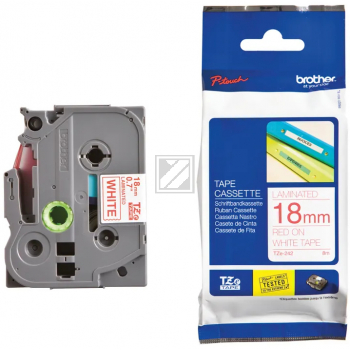 Brother P-Touch 18 mm W-R white-red 8 m laminiert