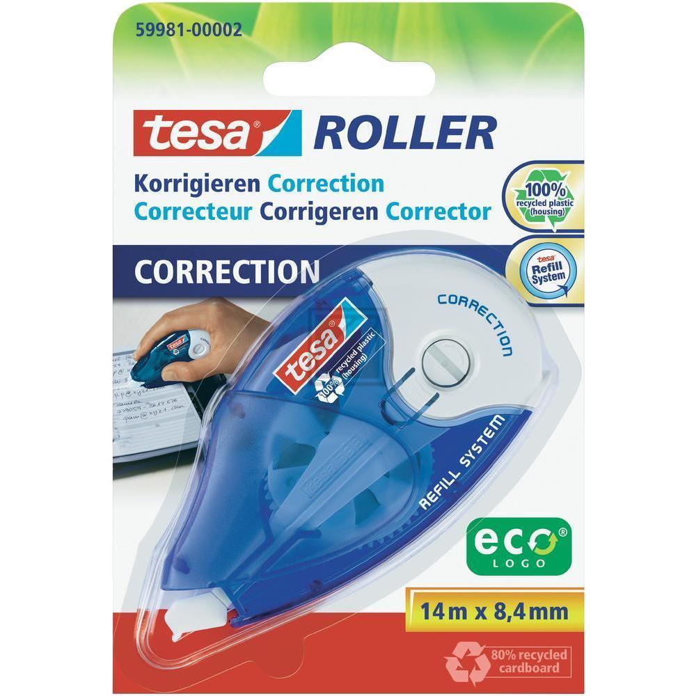 Tesa Korrekturroller Eco Logo 14 m x 8,4 mm weiß nachfüllbar