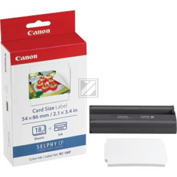 Canon Stickerpapier+ Kartusche 89 mm x 54 mm color + 18 Blatt