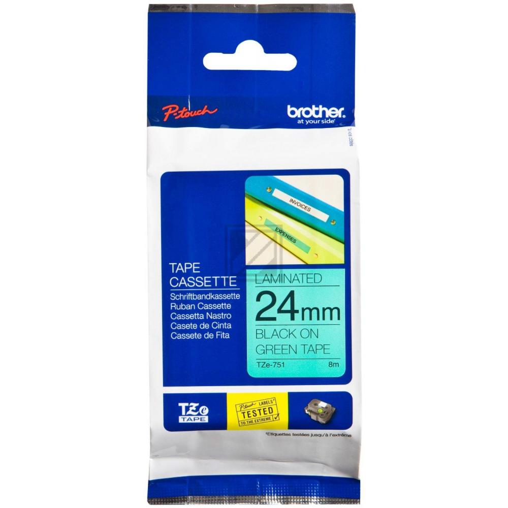 Brother P-Touch 24 mm g-Blk green-black 8 m laminiert
