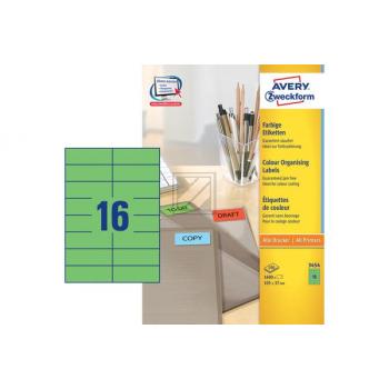 AVERY ZW. Etiketten 105×37mm 3454 grün 1600 Stück