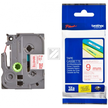 Brother P-Touch 9 mm W-R white-red 8 m laminiert