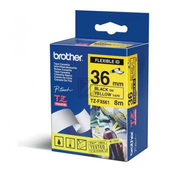 Brother P-Touch 36 mm Y-Blk yellow-black 8 m laminiert flexibel