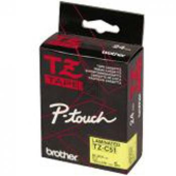 Brother P-Touch 24 mm Y-Blk yellow-black 5 m laminiert