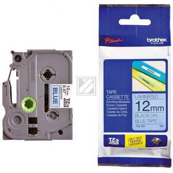 Brother P-Touch 12 mm B-Blk blue-black 8 m laminiert