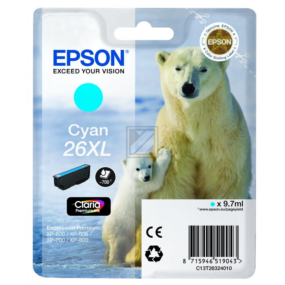 Epson T2632 Tinte cyan HC