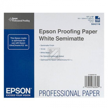 EPSON Proofing Papier A3+ 256 g/qm Semimatt Inh. 100 Blatt