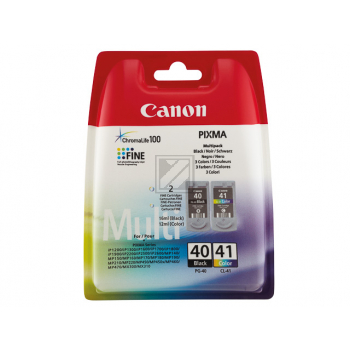 Canon 40+41 Tinte Black+color (2) Blister mit Alarm