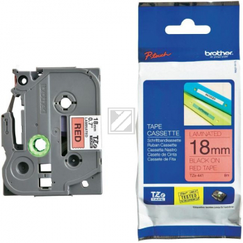 Brother P-Touch 18 mm R-Blk red-black 8 m laminiert