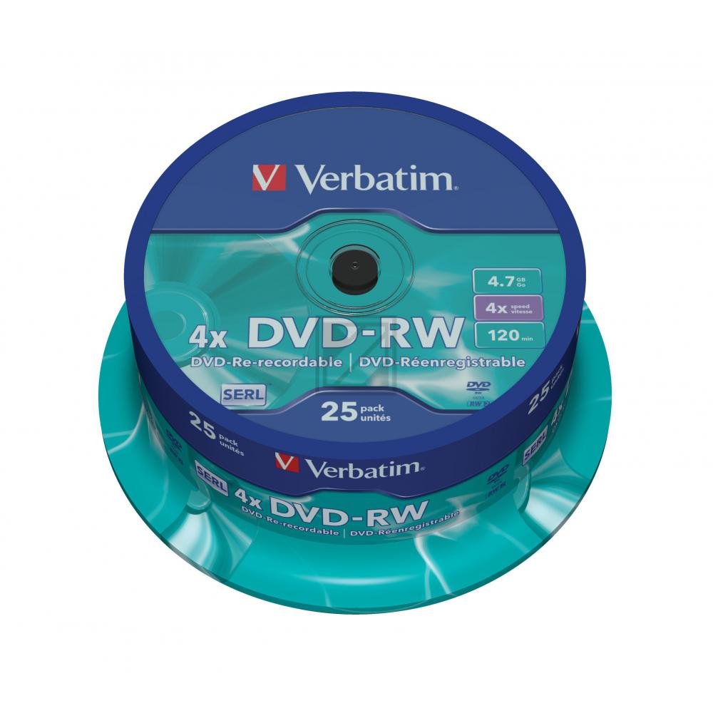 Verbatim DVD-RW 4,7 GB 4 x Inh.25 Spindel